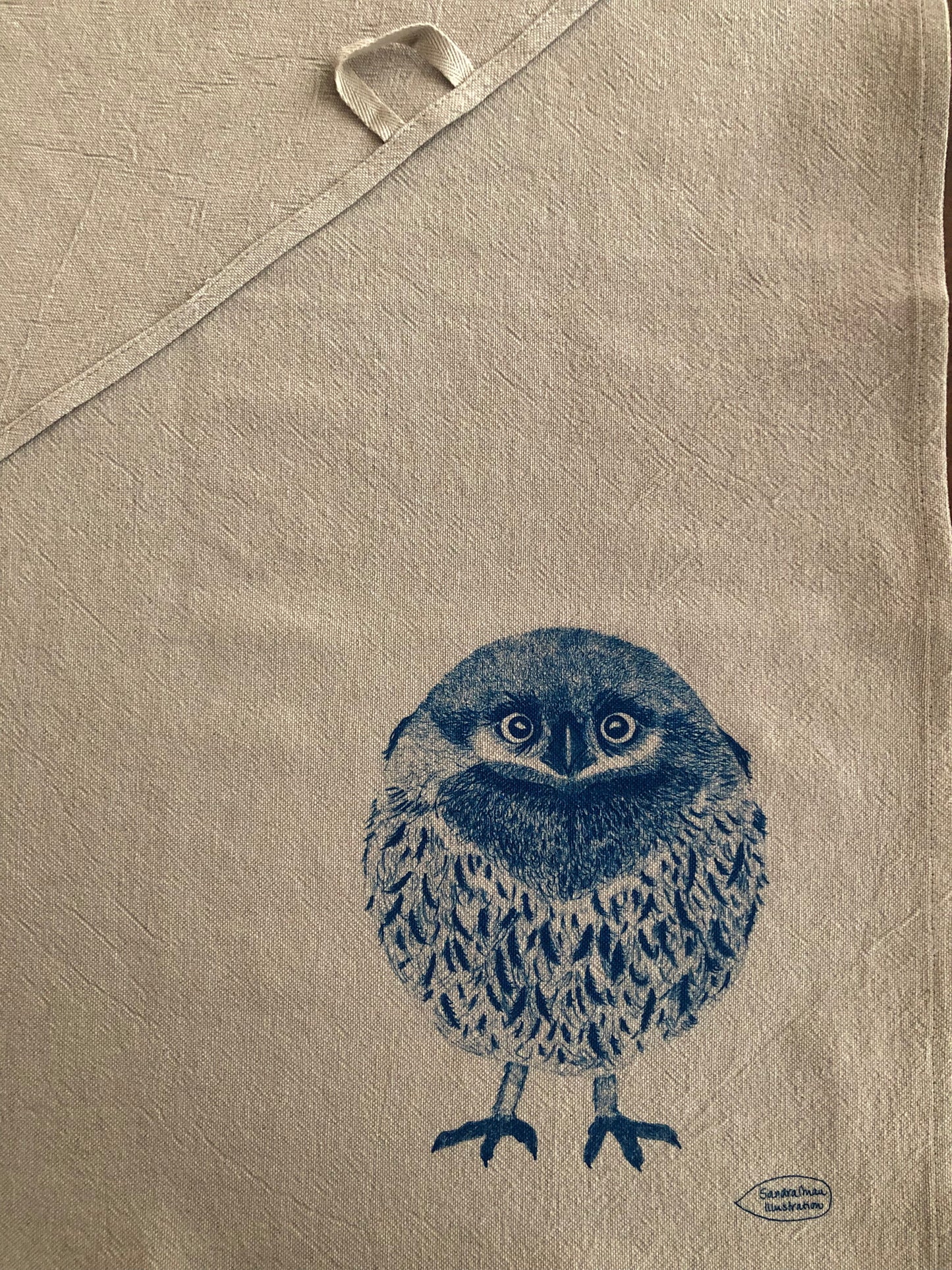 Tea Towel - Geschirrtuch - Die Eule aus Bangkok