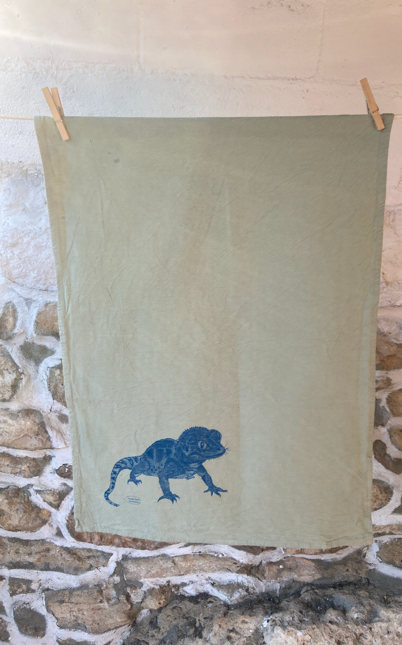 Tea Towel - Geschirrtuch - Gecko by the Pool