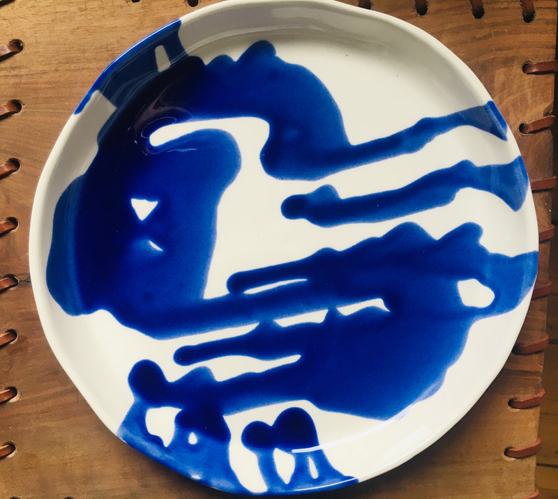 Klein Blue Hand Sculpted Plate